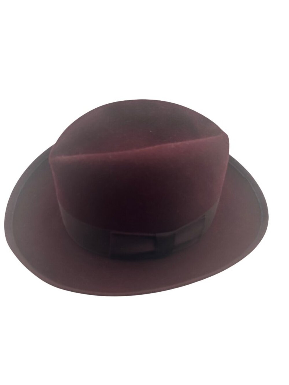 Bailey Vintage Burgundy Fedora Hat With Ribbon Detail